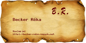 Becker Réka névjegykártya